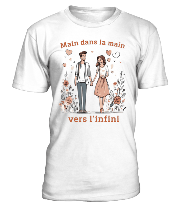 T-Shirt col rond Unisexe main dans la main, vers l'infini – Image 17