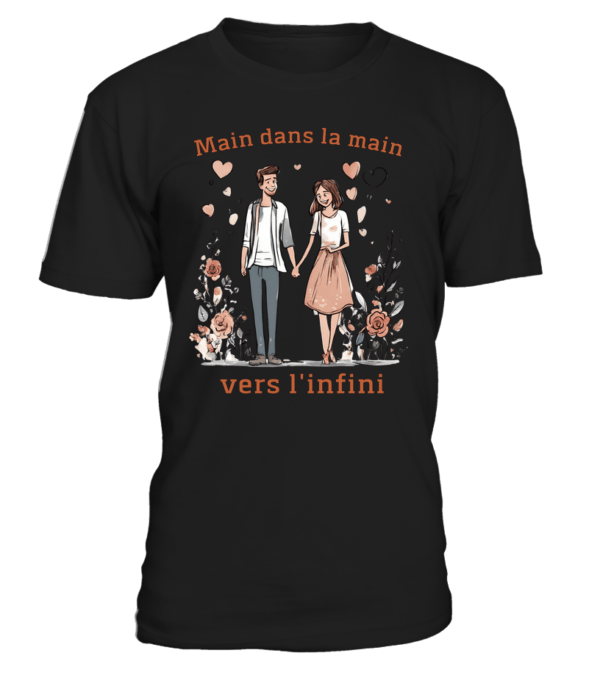T-Shirt col rond Unisexe main dans la main, vers l'infini – Image 19