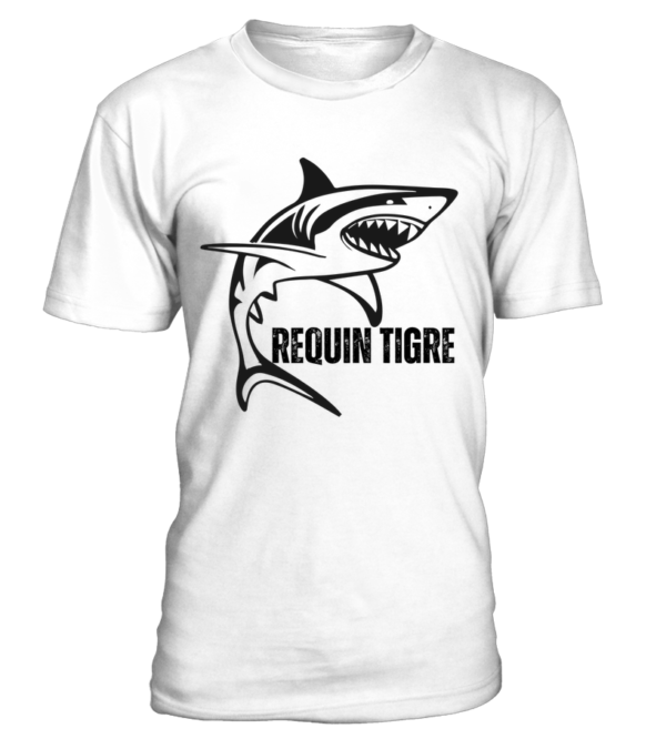 T-Shirt col rond Unisexe requin tigre – Image 23
