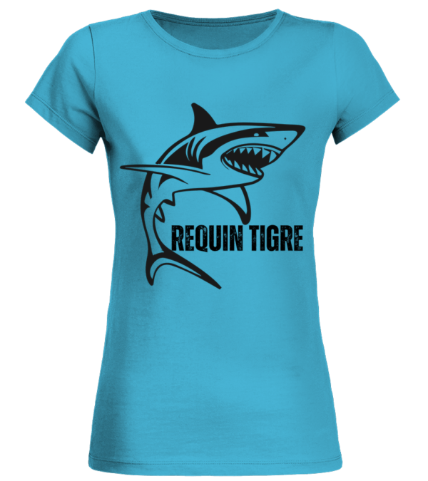 T-Shirt Col Rond Bio Femme requin tigre – Image 3