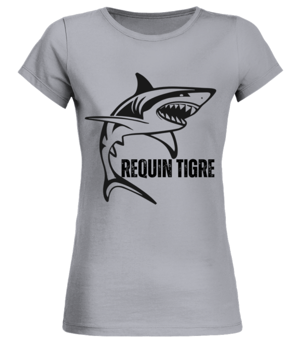 T-Shirt Col Rond Bio Femme requin tigre – Image 5
