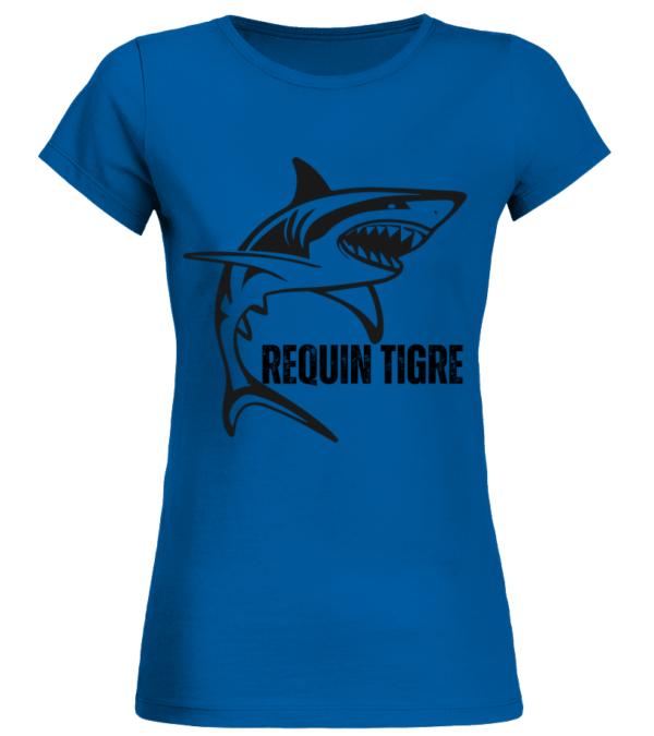 T-Shirt Col Rond Bio Femme requin tigre – Image 7
