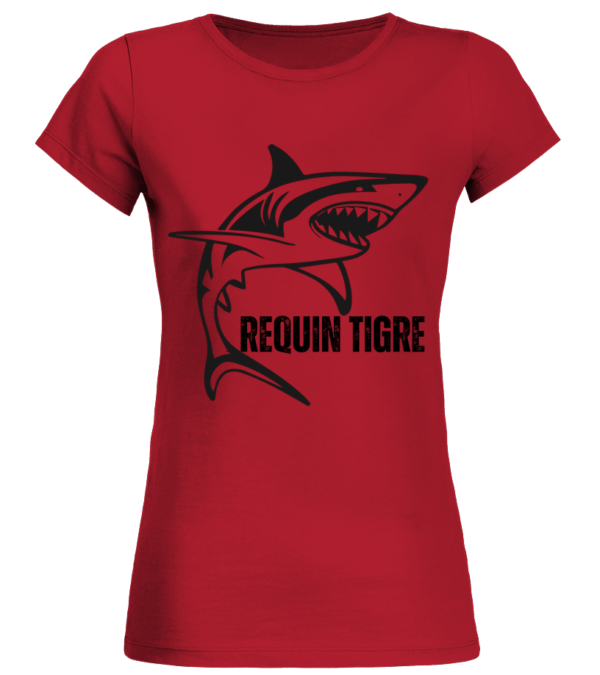 T-Shirt Col Rond Bio Femme requin tigre – Image 11