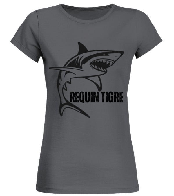 T-Shirt Col Rond Bio Femme requin tigre