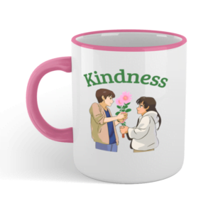 Tasse à bord et poignée colorés Kindness : Plus qu'une simple tasse, c'est un état d'esprit