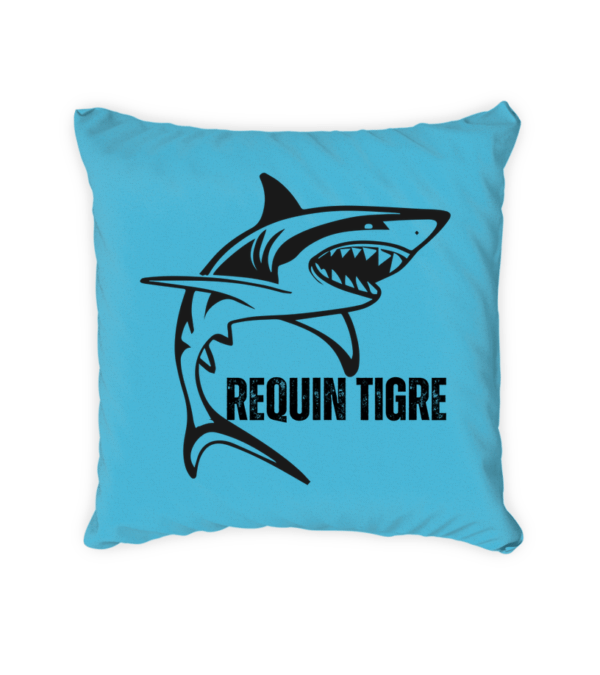 Coussin carré en satin requin tigre – Image 2