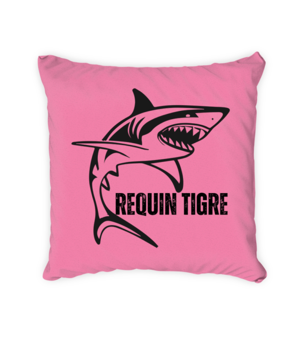 Coussin carré en satin requin tigre – Image 3