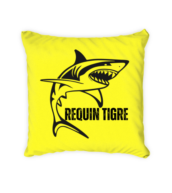 Coussin carré en satin requin tigre – Image 5