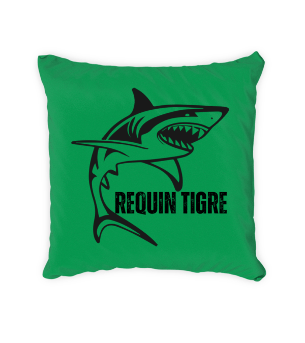 Coussin carré en satin requin tigre – Image 6
