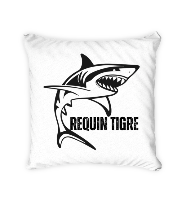 Coussin carré en satin requin tigre – Image 9