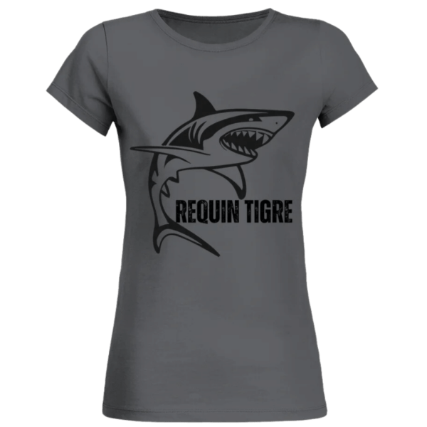 T-Shirt Col Rond Bio Femme requin tigre