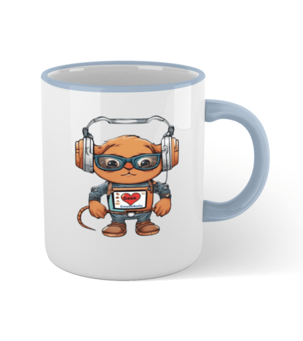 Colored Rim and Handle Mug I love geek – Image 4