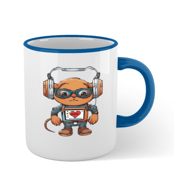 Colored Rim and Handle Mug I love geek – Image 6