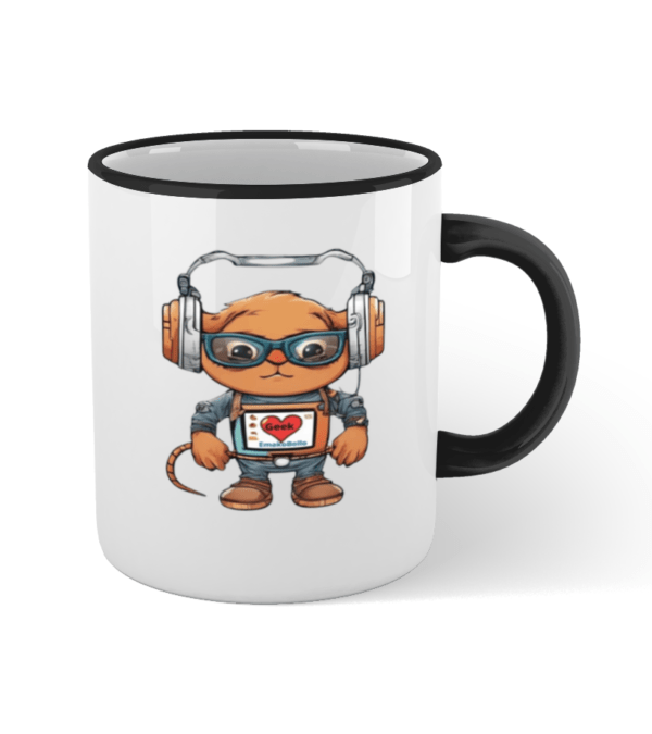Colored Rim and Handle Mug I love geek – Image 10