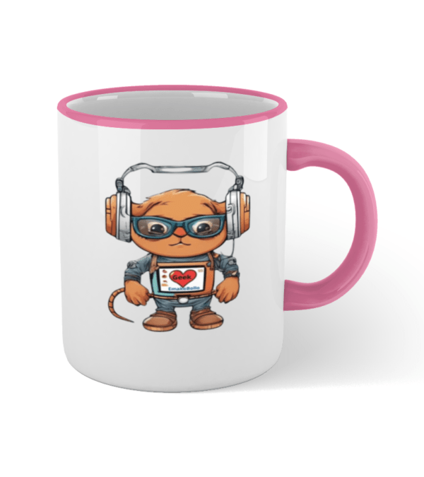 Colored Rim and Handle Mug I love geek – Image 2