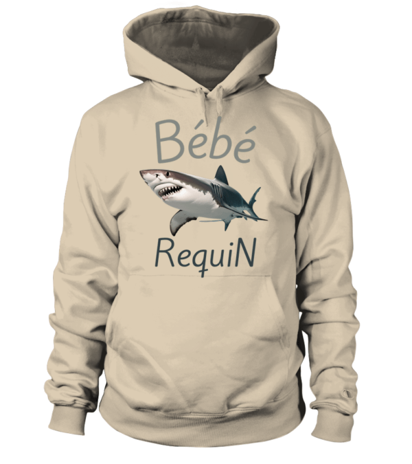 Sweat à capuche Unisexe bébé requin blanc - Le style chic et décontracté pour les amoureux des requins ! – Image 3