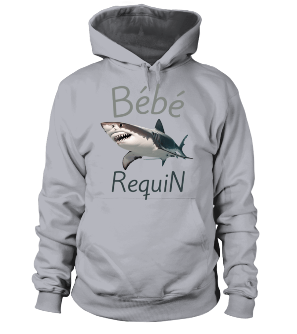 Sweat à capuche Unisexe bébé requin blanc - Le style chic et décontracté pour les amoureux des requins ! – Image 5