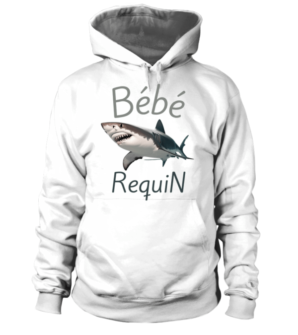 Sweat à capuche Unisexe bébé requin blanc - Le style chic et décontracté pour les amoureux des requins ! – Image 11