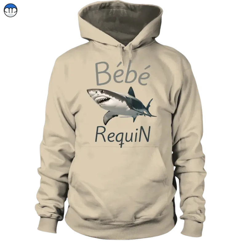 Plongez dans le monde fascinant des requins avec notre Sweat à capuche bébé requin blanc !