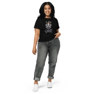 T-shirt taille haute pour femme Je suis geek