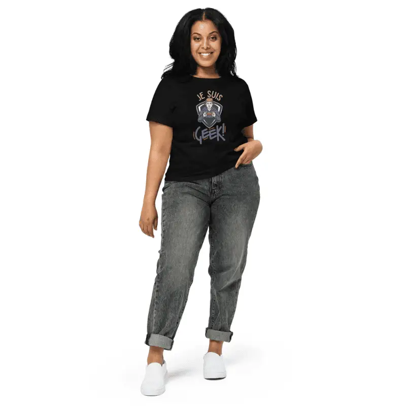 T-shirt taille haute pour femme Je suis geek
