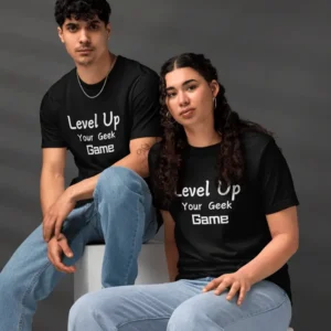 T-shirt unisexe classique écologique Level Up Your Geek Game
