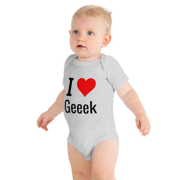 Body à manches courtes bébé I love geek – Image 2
