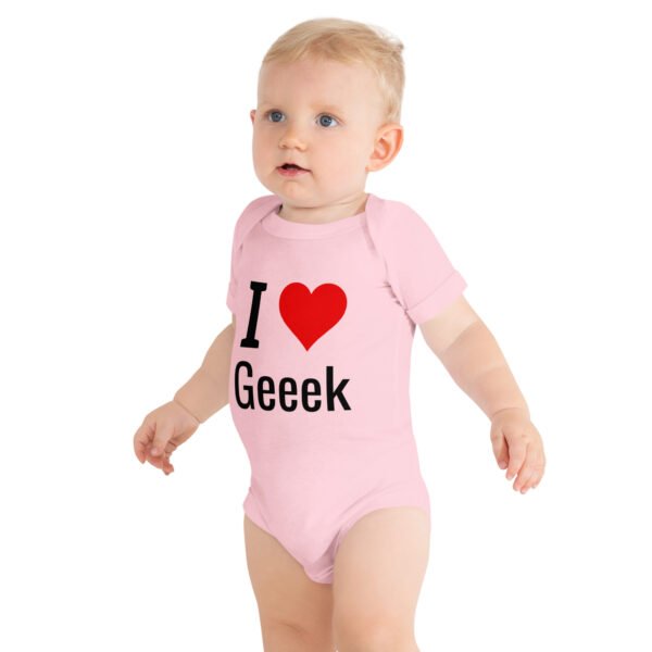 Body à manches courtes bébé I love geek – Image 3