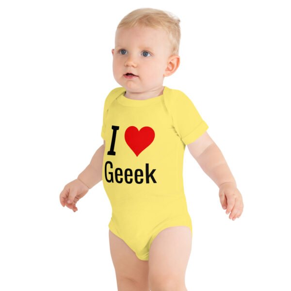 Body à manches courtes bébé I love geek – Image 4
