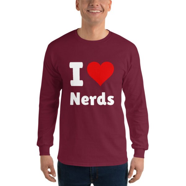T-shirt à manches longues pour homme I love nerds – Image 13