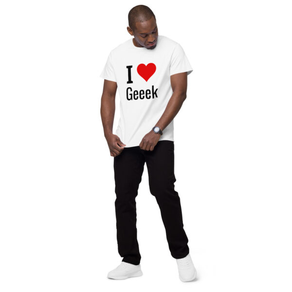 T-shirt premium en coton homme I love geek – Image 2