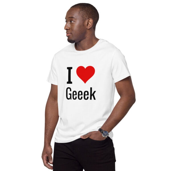 T-shirt premium en coton homme I love geek – Image 4