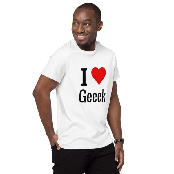 T-shirt premium en coton homme I love geek – Image 5