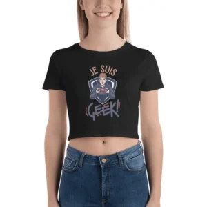T-shirt crop-top pour femme "Je suis geek" - Affichez fièrement votre passion geek avec style !