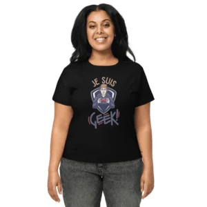 T-shirt taille haute pour femme Je suis geek