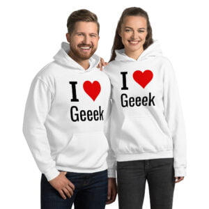 Sweat à capuche Geek "I Love Geek"