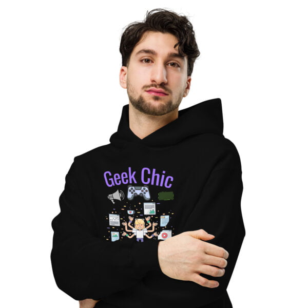 Sweat à capuche oversize unisexe geek chic – Image 2