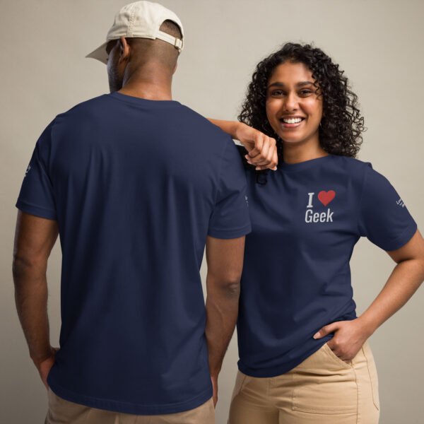 T-shirt unisexe I love geek : Le secret des gamers stylés enfin révélé. – Image 2