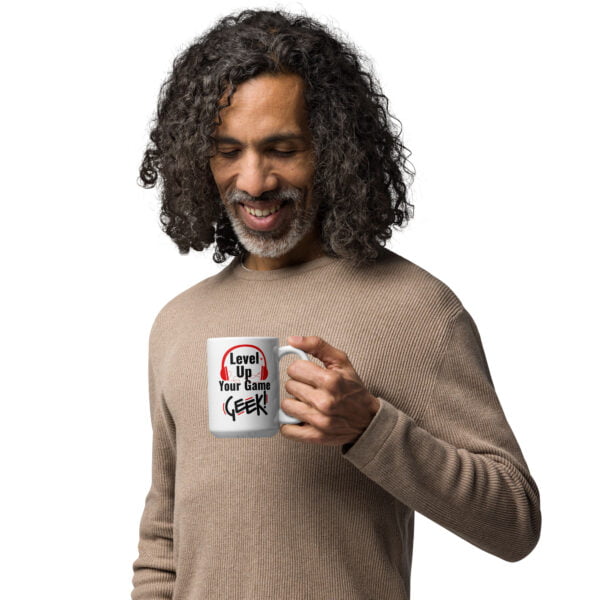 Mug Blanc Brillant Level up your game geek – Image 4