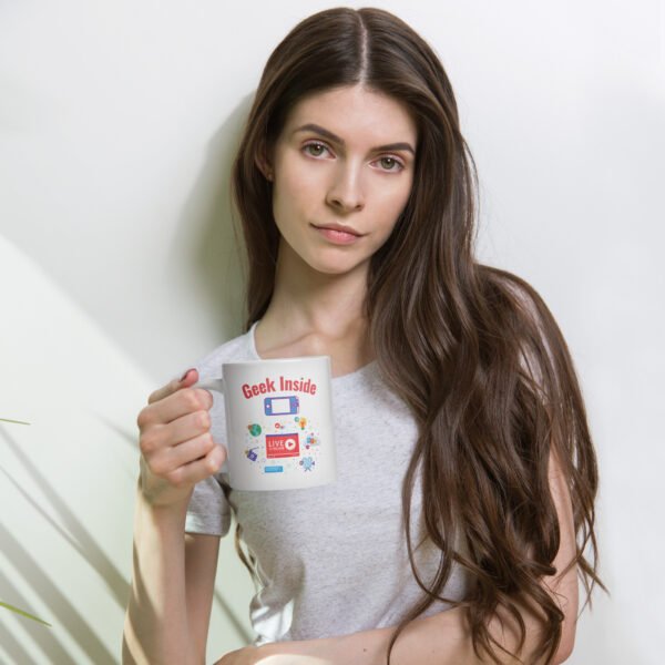 Mug blanc brillant geek inside – Image 3