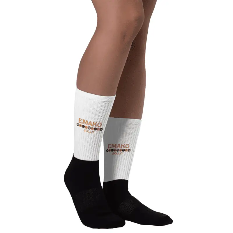 chaussette blanche noire Emako halloween Bollo
