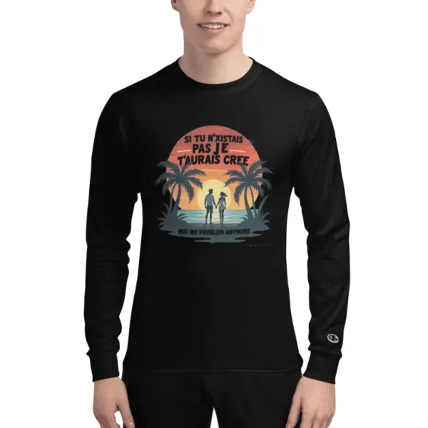 homme arborant un t-shirt manches longues champion pour homme