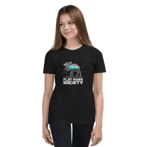 Jeune fille arborant un tee-shirt enfant noir imprimé Flat Mars Society