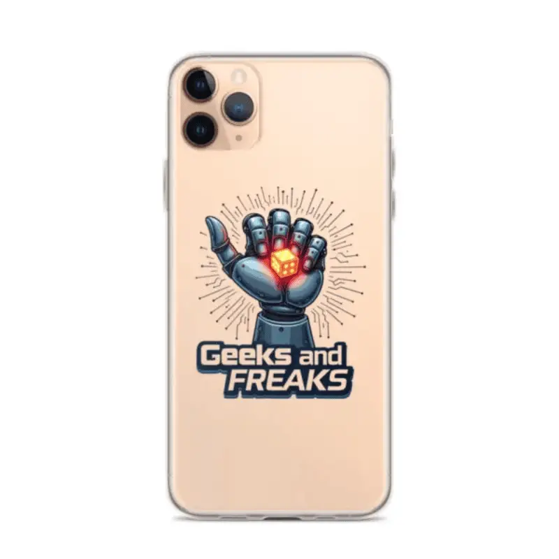 Coque iPhone personnalisée avec design futuriste Robo Dice.