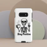 Coque personnalisée Samsung solide skeleton halloween imprimée "Stay Positive"