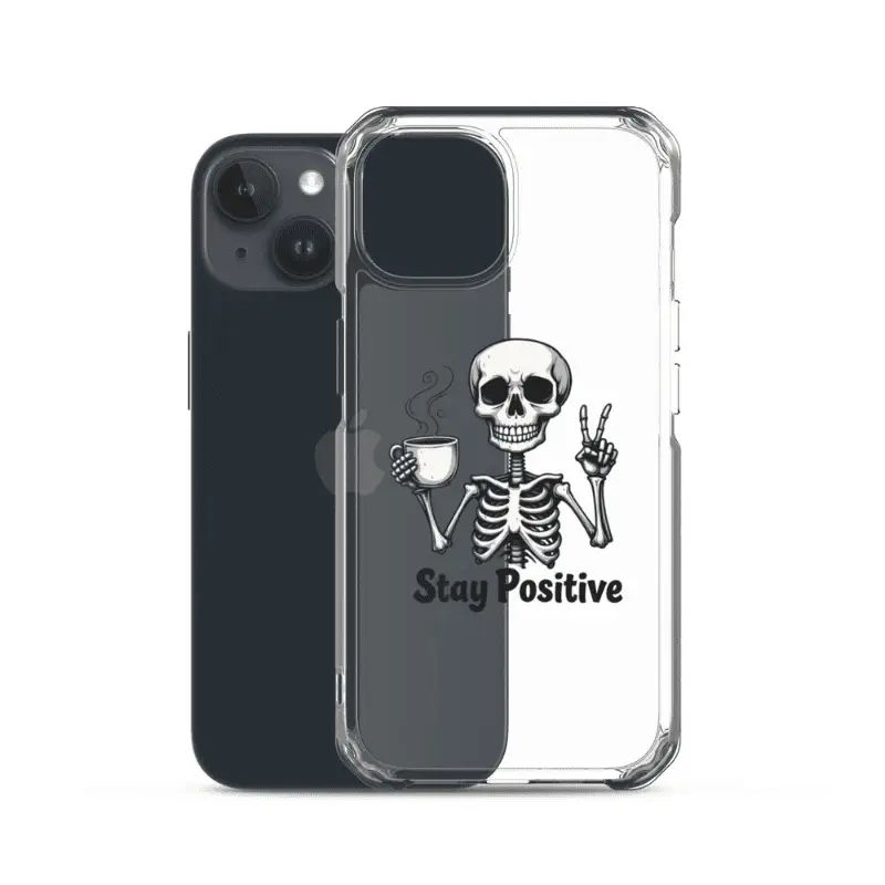 Coque pour iPhone personnalisée transparente Stay Positive