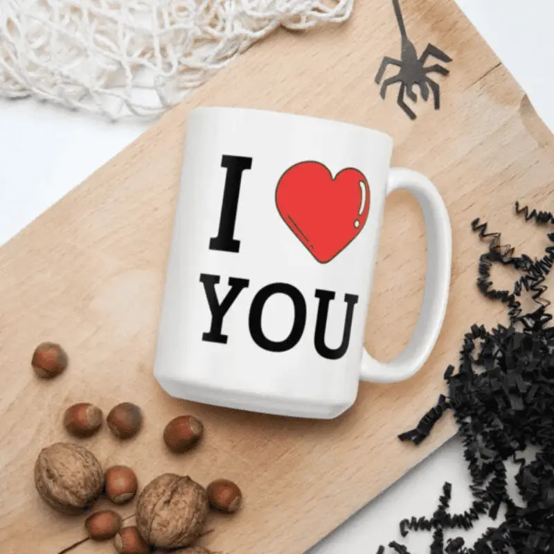 Photo d'un Mug Love Le Mug I love you Brillant, Cadeau Idéal Assuré.