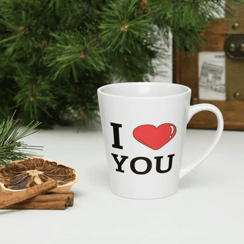 Mug à café latte blanc Iove You
