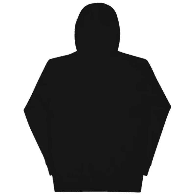 Pull capuche noir vu de dos