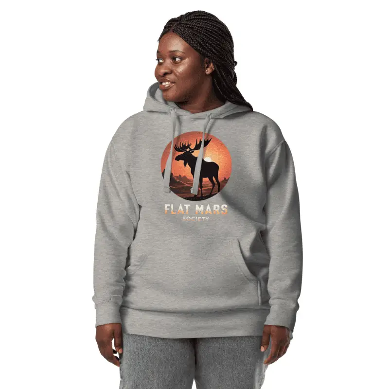 Sweat Capuche Personnalisé Soyez tendance avec FLAT MARS SOCIETY ! Carbon Grey arboré par une femme